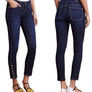 Pilcro and the Letterpress Jeans Blue with Gold Cuff Snaps Size 32